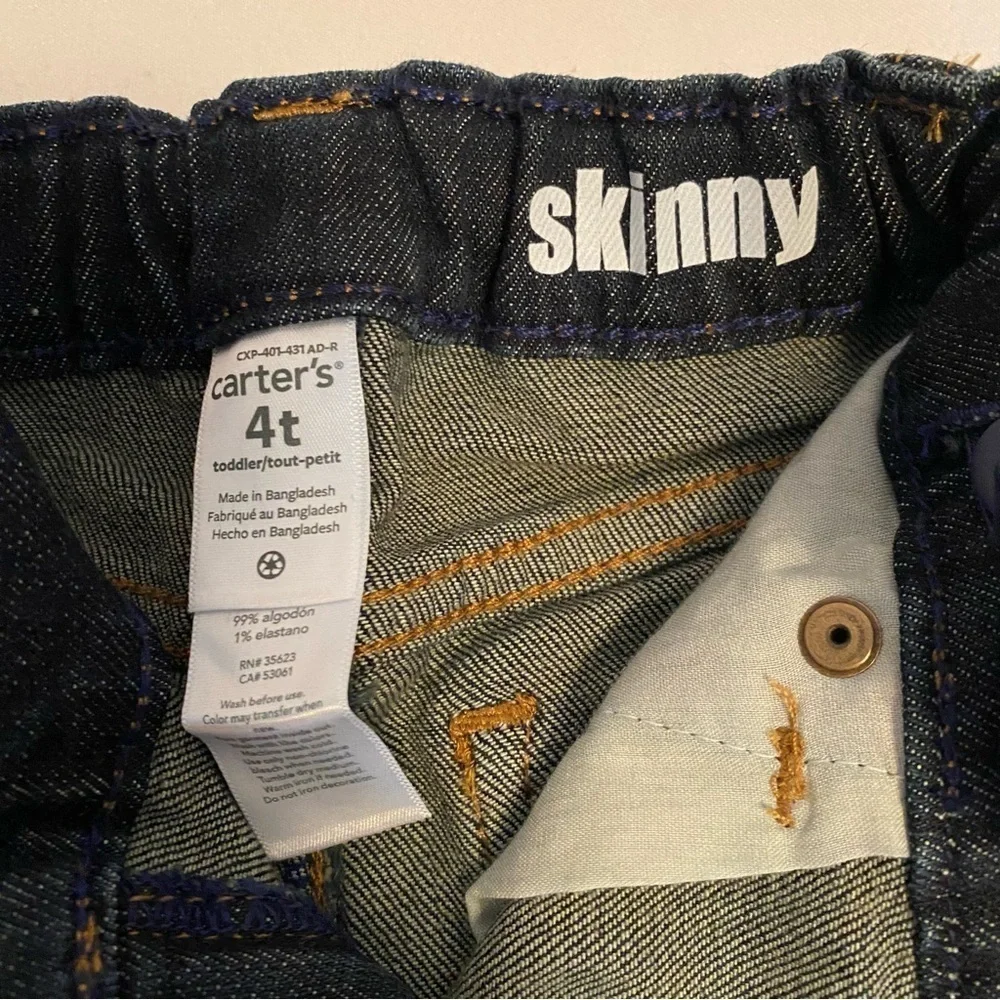 Carter's toddler boy's skinny denim blue jeans size 4T